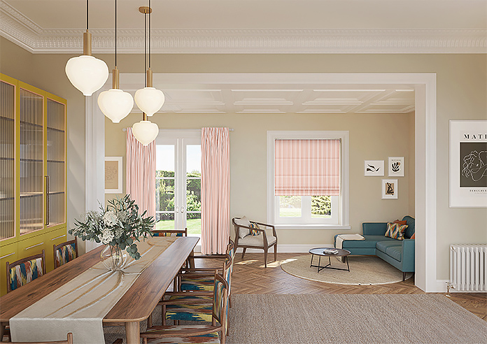 Lace Stripes, Toast Orange - Roman Blind - Image 8